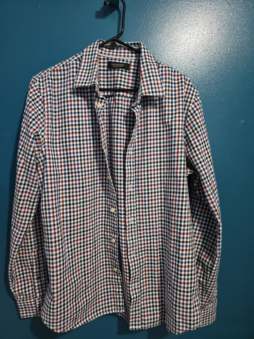 Scotch & Soda Blue, Red & White Gingham Button-Down Shirt